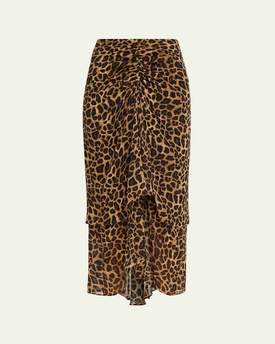 Sira Leopard High-Low Skirt